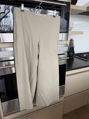 Vince Cream Textured Linen-Blend Pants